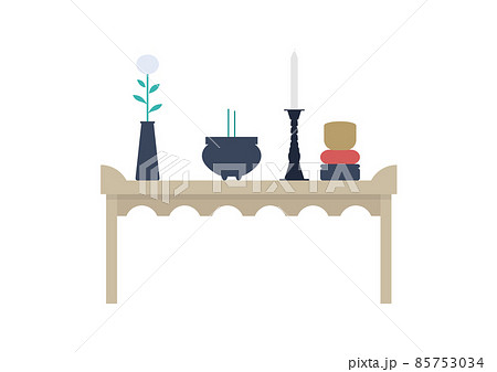 枕飾り・葬儀・葬式のイラスト素材 85753034