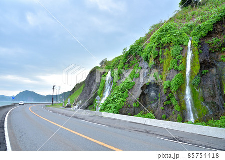 フンベの滝付近の海岸風景　北国イメージ　北海道広尾町フンベ　 85754418