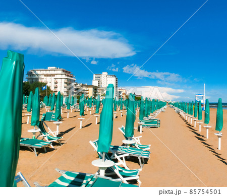 The Beach of Lido di Jesolo, Venetian Riviera, adriatic Sea ,Italy 85754501
