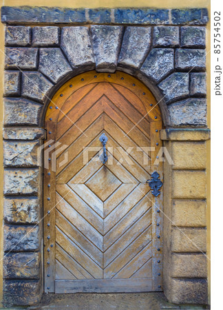 Old door in the Prague 85754502