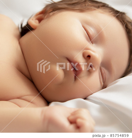 A Baby girl with Smily Face During Sleep. Little A Baby girl with Smily Face During Sleep. Little 85754859