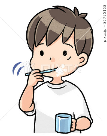 奥歯を磨くこども 85755158