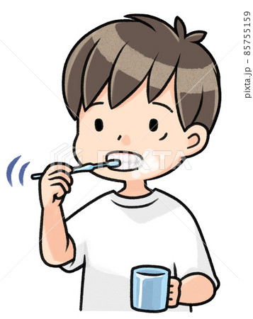 前歯を磨くこども 前歯を磨くこども 85755159