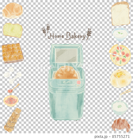 ホームベーカリーで作れるパン手描き水彩イラスト 85755271