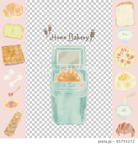 ホームベーカリーで作れるパン手描き水彩イラスト 85755272