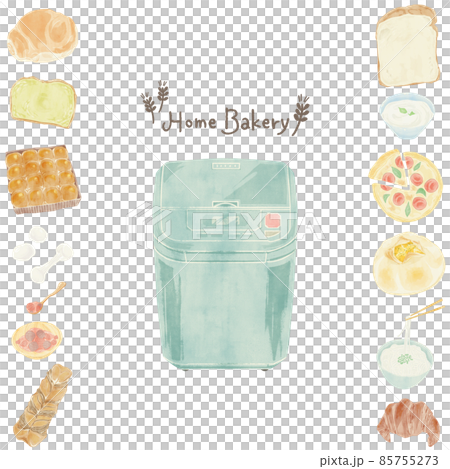 可以在家庭麵包店製作的麵包手繪水彩插圖 85755273