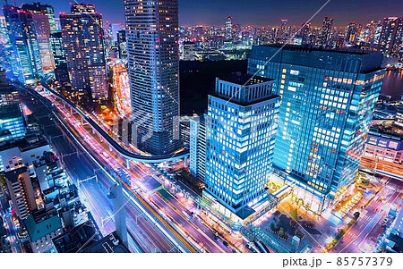 都会の夜景　夜景 85757379