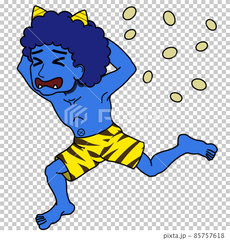 Illustration of a blue demon running away (with outline) Illustration of a blue demon running away (with outline) 85757618