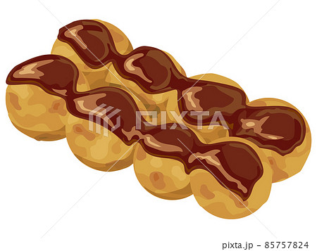 ソースだけかかったタコ焼き 85757824