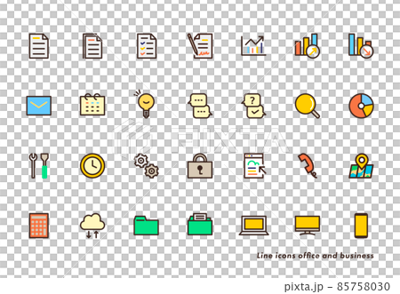 Business icon set, color illustration 85758030