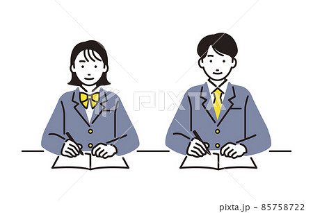 人物 勉強をする高校生の男女 人物 勉強をする高校生の男女 85758722