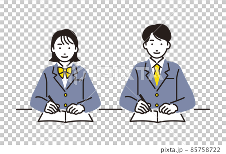 High school boys and girls studying 85758722