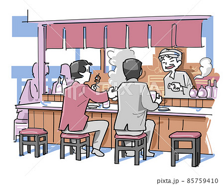 居酒屋で飲むサラリーマン 85759410