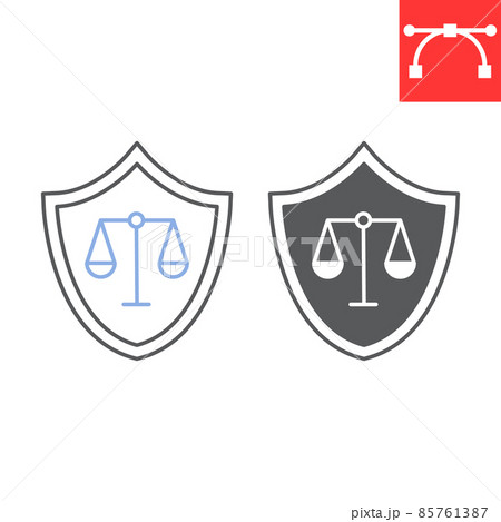 Insurance law line and glyph icon, protection and lawyer, shield and scale vector icon, vector graphics, editable stroke outline sign, eps 10. Insurance law line and glyph icon, protection and lawyer, shield and scale vector icon, vector graphics, editable stroke outline sign, eps 10. 85761387