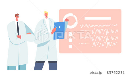 Male Doctor Characters Learn Brain Electroencephalography on Display. Anatomical Knowledge Science of Brain Diseases Male Doctor Characters Learn Brain Electroencephalography on Display. Anatomical Knowledge Science of Brain Diseases 85762231