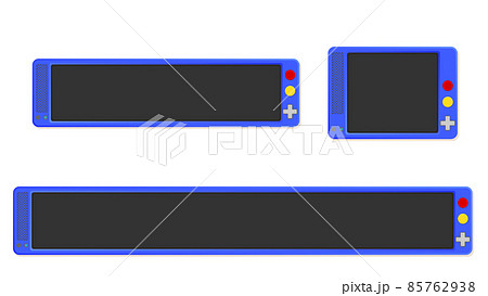 青のゲーム機風のテロップベース 85762938