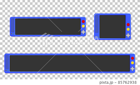 青のゲーム機風のテロップベース 85762938