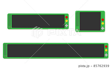 緑のゲーム機風のテロップベース 85762939