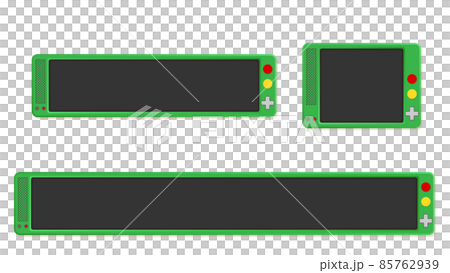 緑のゲーム機風のテロップベース 85762939