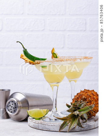 Margarita with pineapple and jalapeno 85763406
