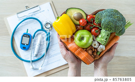 Keto food for ketogenic and cholesteral diet, healthy nutritional eating lifestyle for good heart health with high fat protein, low-carb to prevent diabetes illness, diabetic disease control 85763805
