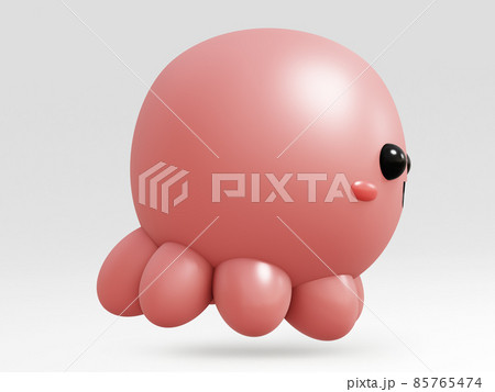 Cartoon Octopus in profile 3D Rendering Illustration isolated. Cartoon Octopus in profile 3D Rendering Illustration isolated. 85765474