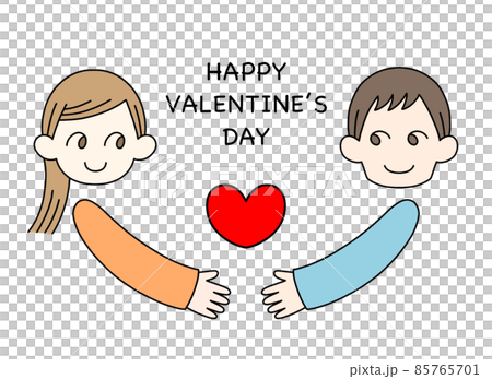 バレンタインデーのカップルのイラスト素材
