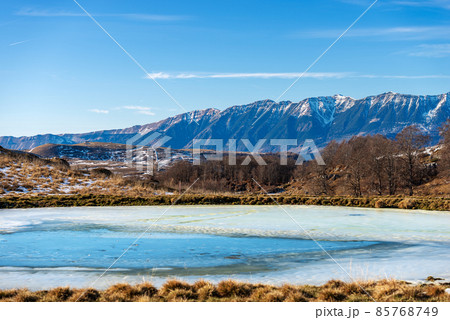 Mountain Range of the Monte Baldo in Winter - Italian Alps 85768749
