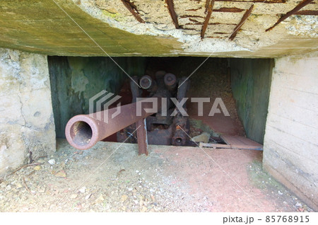小笠原諸島/父島の戦跡・海軍第五砲台の高角砲(夜明山) 小笠原諸島/父島の戦跡・海軍第五砲台の高角砲(夜明山) 85768915