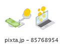 Online money transfer, cripto currency exchange cartoon vector illustration 85768954
