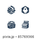 Pacakging display and shop icons vector illustration set 85769366