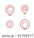 Linear innovation ideas fabric and gear icons logos vector illustation 85769377