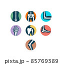 Orthopedic medical human joints and bones icon set 85769389