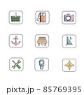 Navigation sailing and map vector icons set 85769395