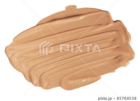 Smear of cosmetic product on isolated background. Cosmetic concealer, foundation or cleansing face mask. Caring for the health and beauty of the skin Smear of cosmetic product on isolated background. Cosmetic concealer, foundation or cleansing face mask. Caring for the health and beauty of the skin 85769538
