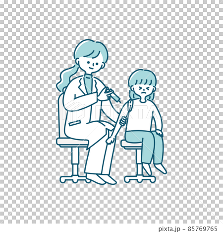 Illustration of a child receiving vaccination Illustration of a child receiving vaccination 85769765