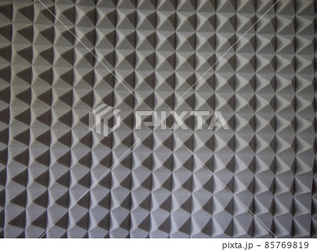 Grey acoustic foam rubber. Soundproof pyramids, full frame. 85769819