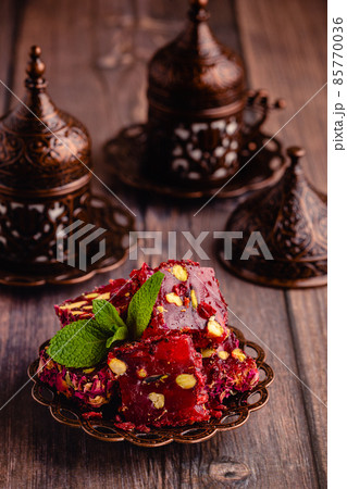 Turkish Delight and Traditional Turkish Coffee. Turkish Delight and Traditional Turkish Coffee. 85770036