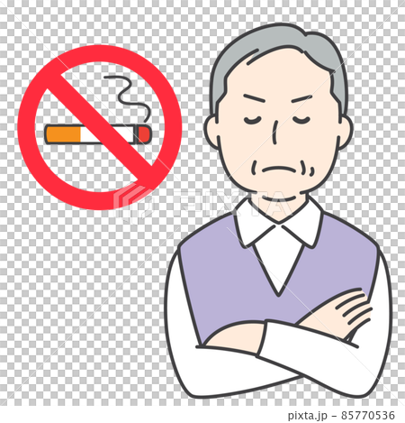 禁煙をするシニア男性 85770536