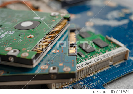 micro circuit main board computer electronic technology, hardware, upgrade, cleaning concept. micro circuit main board computer electronic technology, hardware, upgrade, cleaning concept. 85771926