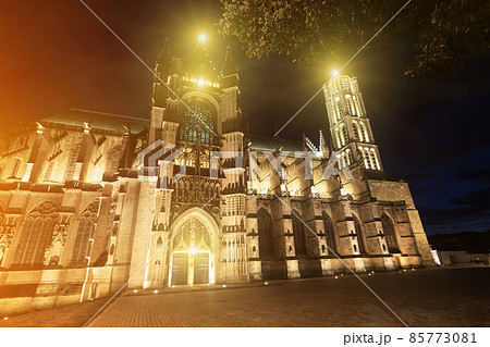 Night view of gothic Catholic Cathedral Night view of gothic Catholic Cathedral 85773081