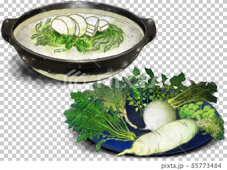 Nanakusa-gayu 蔬菜水彩風格食品插圖 Nanakusa-gayu 蔬菜水彩風格食品插圖 85773484