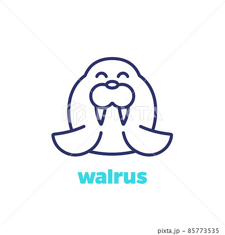 Walrus line icon, arctic animal vector design 85773535