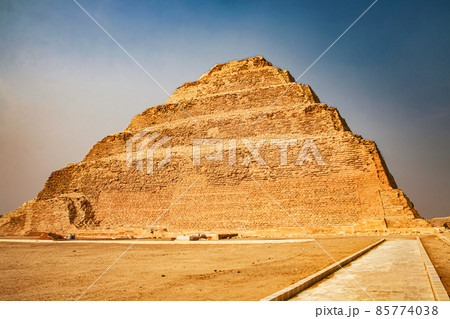 The Djoser Pyramid in the Sahara desert, Egypt. The Djoser Pyramid in the Sahara desert, Egypt. 85774038