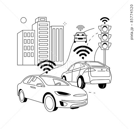 Smart roads construction abstract concept vector illustration. 85774520