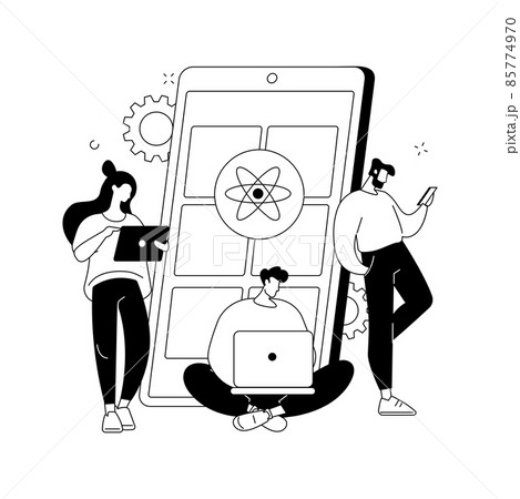 React native mobile app abstract concept vector illustration. 85774970
