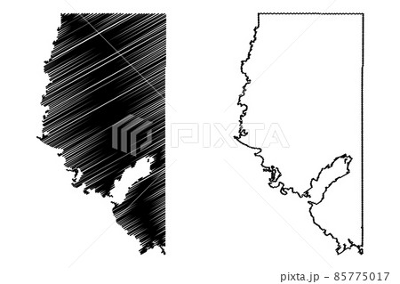 LaSalle County, Louisiana (U.S. county, United States of America, USA, U.S., US) map vector illustration, scribble sketch LaSalle Parish map 85775017