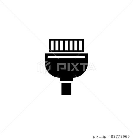 Printer Adapter, LPT Plug, IEEE 1284 Cable. Flat Vector Icon illustration. Simple black symbol on white background. Printer Adapter, LPT Plug Cable sign design template for web and mobile UI element. 85775969