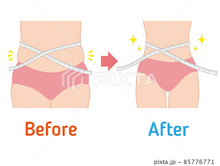 ダイエット　ビフォーアフター（くびれ） 85776771