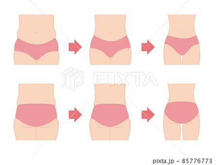 ダイエットの経過　お腹とお尻 85776773